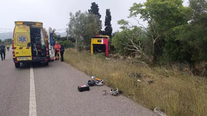 Un ciclista muerto y tres heridos al ser arrollados por un autobús de línea en Mallorca