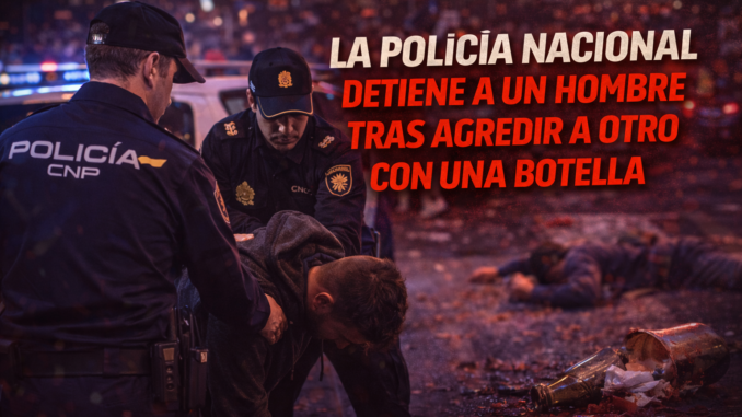 Con una botella agrede un hombre a otro y es detenido por la Policía Nacional